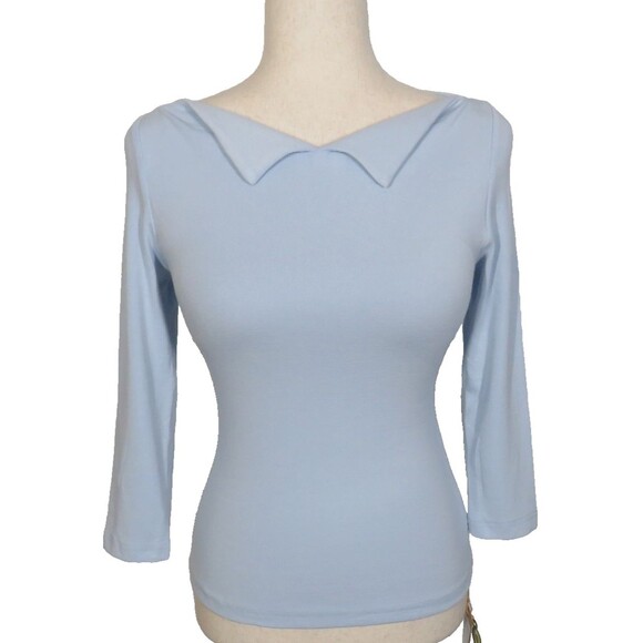 OGL Tops - OGL EcoMousse LiteWarm Blue Flapped Boat Neck Padded Brami Top Size Small